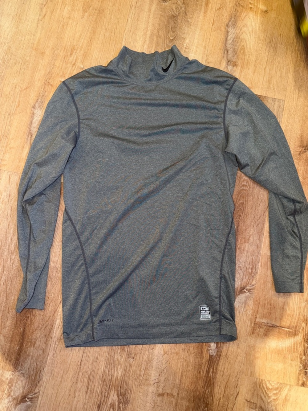 Nike Gray Heather Long Sleeve Mock Neck Performance Top